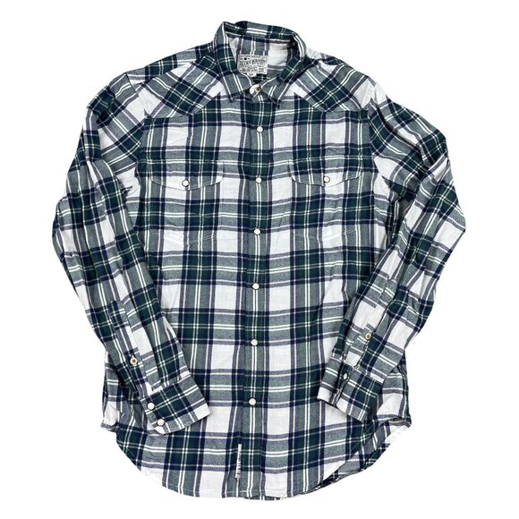 Lucky Brand Dry Goods Mens Western Wear Pearl Snap Button Down Shirt Sz Small - Picture 1 of 5